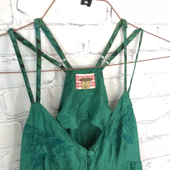 100% Silk Free People Green Flowy Dress/Tunic - Picture 5 of 8